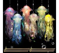 SHIBA-Lot de 6 Lanternes Méduses à Suspendre,Lampe à Suspendre en Forme de Méduse,Lanterne Méduse Lumineuse,Décoration Lampe Lante[1