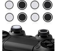 Shiba-Lot De 8 Capuchons En Silicone Noir Et Blanc Pour Ps5 Et Ps4 - Embouts De Manette Pour Une Meilleure Prise En Main Et Protec[1