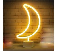 SHIBA-Lune lumières LED Enseignes au néon Lights avec base Veilleuses LED Neon Lights batterie USB Opération veilleuses Décoration[2