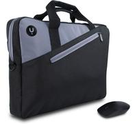 SHIBA-MONRAY Master KIT Black - Kit Porte-Documents jusqu'à 15,6"" + Souris Optique sans Fil et Câblé 1000 dpi, Couleur Noir[1152]