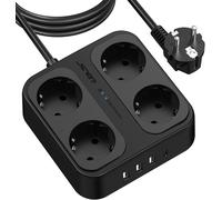 SHIBA-Multiprise Parasurtenseurs 3M,Multiprises parafoudre et surtension 4 Prises avec 3 Ports USB A+1 Ports USB C (5V3,4A) pour S[1