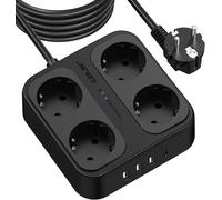 SHIBA-Multiprise Parasurtenseurs 5M,Multiprises parafoudre et surtension 4 Prises avec 3 Ports USB A+1 Ports USB C (5V3,4A) pour S[1
