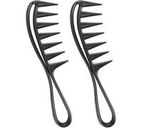 SHIBA-Peigne À Dents Larges 2 Pièces Bouclés Noués Ondulés Épais Fins Soins Des Cheveux Massage Du Cuir Chevelu Perruque De Douche[1