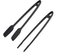 SHIBA-Pince à Rôtir/à Servir et Pince à Barbecue, Set de 2 pièces, Plastique, longueur : 29 et 33 cm, Noir, 286922E7[638]