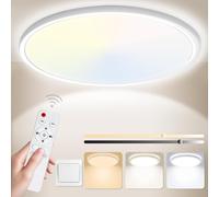 SHIBA-Plafonnier LED Dimmable, 24W 3000K-6500K 3200LM Plafonnier Télécommande, IP54 Luminaire Plafonnier Lampe Plafond Moderne Ron[4