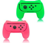 Shiba-Poignées Compatible Avec Joy Con Pour Switch & Oled Model, Confort Manettes Grips - Vert Et Rose (2 Packs)[2475]