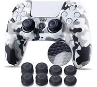 Shiba-Points Imprimé Housse Coques Autocollants En Silicone Skin Cover Pour Ps5 Dualsense Manette (Camouflage Blanc) X 1 Avec Pris[1