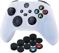 Shiba-Points Silicone Housse Silicone Couverture Skin Peau Coques Cas Pour Xbox Series X/S Manette X 1 (Blanc) Avec Thumb Grip X 1[472]