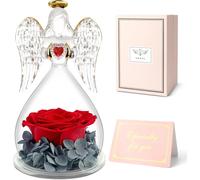 SHIBA-Rose Éternelle sous Ange Gardien Idée Cadeau Femme Original, Fleurs Eternelles Cadeau Noël pour Amie Fille Collègue S?urs, C[7