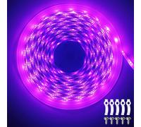 SHIBA-Ruban LED 5m Violet Rosé, 12V Bandeau LED Autocollant 300 LEDs SMD 2835, IP65 Étanche, Flexible Découpable Bande LED pour Es[1
