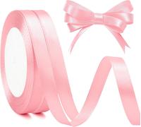 SHIBA-Ruban Rose 2pcs 10mm X 23m Satin Fin Pour Cheveux Femme, Poudré, Cadeau, Ballons, Gâteaux, Décoration De Fête De Mariage, Fl[5