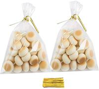 SHIBA-Sac Plastique Transparent 100pcs 8x12cm,avec Liens Torsadés 100 pcs,Sachet Cellophane Sachet Transparent Cadeau pour Emballa[8