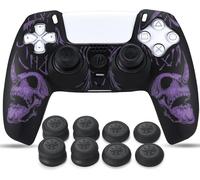 Shiba-Sculpture Au Laser Silicone Peau Coques Skin Pour Manette Ps5 Dualsense X 1 (Violet) Avec Pro Thumb Grips Prises De Pouce X [9