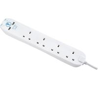 SHIBA-srgu44n Rallonge 4 Prises avec 2 Ports USB Blanc 13 x 7 x 6 cm[1643]