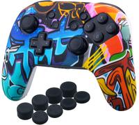 Shiba-Studded Transfert D'impression Housse En Silicone Coque Custom Pour Nintendo Switch Pro Manette X 1 (Comic Graffiti) Avec Fp[4