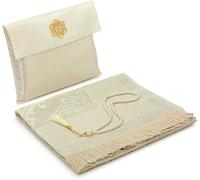 SHIBA-Tapis de prière Musulman et Perles avec Un Sac élégant en Tissu Slub Janamaz Sajadah Soft Islamic Prayer Tapis Cadea[5