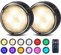 SHIBA-Veilleuse à pile, RGBW Lampe LED sans fil, Lampe Spot LED, Lampe d'armoire pour pour Penderie/Placard Étagère/Entrée/Cuisine[1