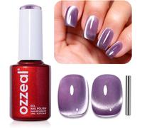 Shiba-Vernis Semi Permanent Magnétique, 15ml Violet Clair Cristal Cat Eye Gel Nail Polish Pailleté Printemps Été Vernis Gel Uv Ave[1