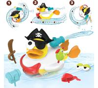 Shiba-Yookidoo - Canard De Bain Pirate - Jouet Bain Enfant - Jeu Eveil Bébé -Canard Plastique Bain Et Piscine ¿ Se Déplace Tout En[5