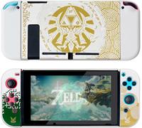 Shiba-Zelda Switch Coque Protection, Tears Of The Kingdom, Rigide Accessoires Etui Pour Joycon Et Console, Dockable (Blanc)[1149]