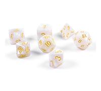 shibby 7 dés polyédriques pour Les Jeux de rôle et Les Jeux de Table en Blanc avec Sac