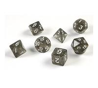 shibby 7 dés polyédriques pour Les Jeux de rôle et Les Jeux de Table en Le Scintillement Noir avec Sac