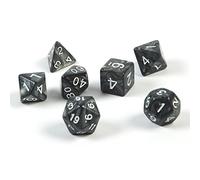 shibby 7 dés polyédriques pour Les Jeux de rôle et Les Jeux de Table en Noir avec Sac