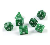 shibby 7 dés polyédriques pour Les Jeux de rôle et Les Jeux de Table en Vert avec Sac