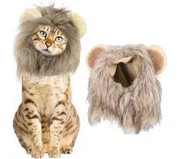 Shibida Costume Halloween Chat, Lion Mane Costume pour Chats, Perruque en Fourrure pour Halloween et Noël, Accessoire pour vêtements pour Animaux de Compagnie