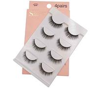 SHIDISHANGPIN Natural 3D faux cils 4 Paires Make up Full Strip Lashes 3D Fait à la Main cils Moelleux faux cils Doux Réutilisable Moelleux Bande D'Oeil Cils Longue Extension# G101,#101