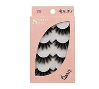 SHIDISHANGPIN Natural 3D faux cils 4 Paires Make up Full Strip Lashes 3D Fait à la Main cils Moelleux faux cils Doux Réutilisable Moelleux Bande D'Oeil Cils Longue Extension# G101,ALL