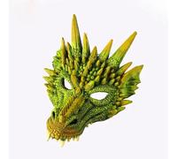 Shidongbla Masque de dragon, décoration du Nouvel An, carnaval, Halloween, fête (vert)