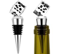 SHIDOW Lot de 2 bouchons de vin en forme de dés en cristal, parfaits pour les fêtes de vacances, les mariages, les décorations mignonnes pour les amateurs de vin