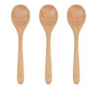 SHIDOW Lot de 3 mini cuillères à soupe en bois pour mélanger le miel, le thé, le soda, le dessert, la noix de coco (19 x 4,5 cm)