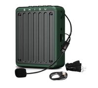 SHIDU Amplificateur de voix Bluetooth pour enseignants, amplificateur de voix portable avec microphone filaire pour casque, mini système de sonorisation personnel rechargeable pour salle de classe,