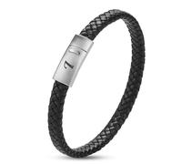 SHIEAGLELD Bracelet en Cuir pour Hommes avec Lettres Gravées A-Z, Fermeture Magnétique Tissé à la Main, Accessoire de Mode