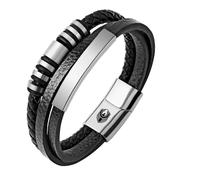 SHIEAGLELD Bracelet Homme Cuir Bracelets pour Homme avec Magnetique Boucle en Acier Inoxydable et Boîte à Bijoux Bracelet Exclusive pour l'idée de Cadeaux pour Hommes