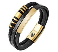 SHIEAGLELD Bracelet Homme Cuir Bracelets pour Homme avec Magnetique Boucle en Acier Inoxydable et Boîte à Bijoux Bracelet Exclusive pour l'idée de Cadeaux pour Hommes