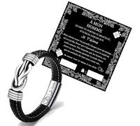 SHIEAGLELD Bracelet Homme Cuir, Gravé Je t'aime Bracelets Homme Acier, Magnetique Boucle en Acier Inoxydable et boîte à Bijoux, Bracelet Exclusive pour l'idée de Cadeaux pour Hommes
