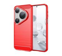 SHIEID Coque Compatible avec Huawei Pura 80 Pro, Fibre de Carbone Elégante Housse, Silicone Souple TPU des Etui pour Huawei Pura 80 Pro-Or