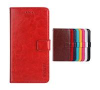 SHIEID Coque pour Blackview A60 Pro Coque Porte-Monnaie Protecteur Clapet Portefeuille Cuir PU Luxe,Fermeturemagnétique,avec Fonction de Support,Phone Cases Étui pou Blackview A60 Pro(Rouge)