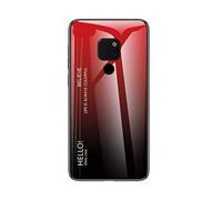 SHIEID Coque pour Huawei Mate 20 X 5G,Boîtier en Verre trempé Transparent dégradé Case pour Huawei Mate 20 X 5G (Rouge dégradé)