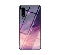 SHIEID Coque pour Huawei P30,Marbre Verre trempé Ultra Fine Silicone Housse Original Étui de Protection en Souple Doux TPU Gel Bumper pour Huawei P30 (Dream Sky)