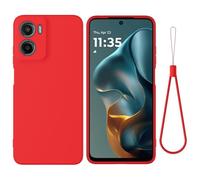 SHIEID Coque pour Moto G06 Power,Étui de Protection Complète du Corps au Toucher Soyeux, Housse Doublure Douce en Tissu Microfibre, Étui pour Moto G06 Power-Rouge