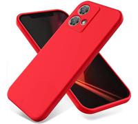 SHIEID Coque pour Motorola Edge 40 Neo,Étui de Protection Complète du Corps au Toucher Soyeux, Housse Doublure Douce en Tissu Microfibre, Étui pour Motorola Edge 40 Neo-Rouge