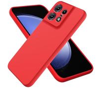 SHIEID Coque pour Motorola Edge 50 Pro,Étui de Protection Complète du Corps au Toucher Soyeux, Housse Doublure Douce en Tissu Microfibre, Étui pour Motorola Edge 50 Pro-Rouge