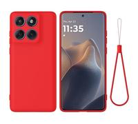 SHIEID Coque pour Motorola Moto G57/G57 Power,Étui de Protection Complète du Corps au Toucher Soyeux, Housse Doublure Douce en Tissu Microfibre, Étui pour Motorola Moto G57/G57 Power-Rouge
