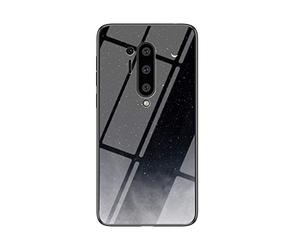 SHIEID Coque pour OnePlus 8 Pro,Marbre Verre trempé Ultra Fine Silicone Housse Original Étui de Protection en Souple Doux TPU Gel Bumper pour OnePlus 8 Pro (Croissant de Lune étoilé)