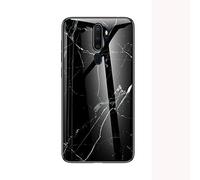 SHIEID Coque pour Oppo A9 2020,Marbre Verre trempé Ultra Fine Silicone Housse Original Étui de Protection en Souple Doux TPU Gel Bumper pour Oppo A9 2020 (Noir Blanc)