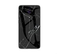 SHIEID Coque pour Oppo Reno Z,Marbre Verre trempé Ultra Fine Silicone Housse Original Étui de Protection en Souple Doux TPU Gel Bumper pour Oppo Reno Z (Noir Blanc)